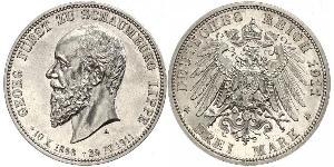 3 Марка Германская империя (1871-1918) Серебро 