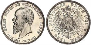 3 Марка Германская империя (1871-1918) Серебро 