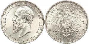 3 Марка Германская империя (1871-1918) Серебро 
