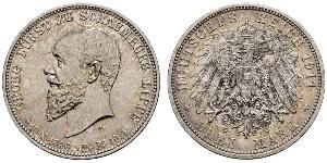 3 Марка Германская империя (1871-1918) Серебро 
