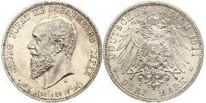 3 Марка Германская империя (1871-1918) Серебро 