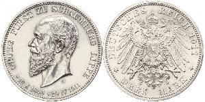 3 Марка Германская империя (1871-1918) Серебро 