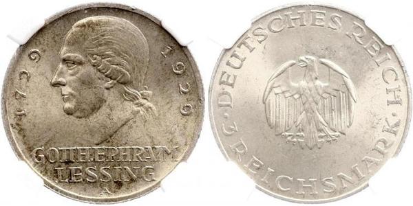 3 Марка Германская империя (1871-1918) Серебро Лессинг, Готхольд Эфраим