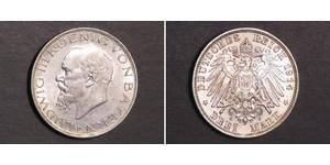 3 Марка Королевство Бавария (1806 - 1918) Серебро Людвиг III (король Баварии) (1845 – 1921)