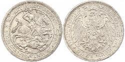 3 Марка Пруссия (королевство) (1701-1918) Серебро Wilhelm II, German Emperor (1859-1941)