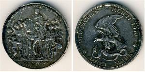3 Марка Пруссия (королевство) (1701-1918) Серебро 
