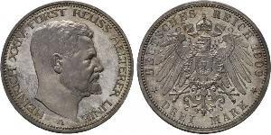 3 Марка Рейсс (старшей линии) (1778 - 1918) Серебро Heinrich XXIV, Prince Reuss of Greiz