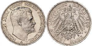 3 Марка Рейсс (старшей линии) (1778 - 1918) Серебро Heinrich XXIV, Prince Reuss of Greiz