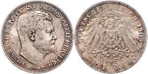 3 Марка Рейсс (старшей линии) (1778 - 1918) Серебро Heinrich XXIV, Prince Reuss of Greiz