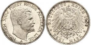 3 Марка Рейсс (старшей линии) (1778 - 1918) Серебро Heinrich XXIV, Prince Reuss of Greiz
