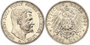 3 Марка Рейсс (старшей линии) (1778 - 1918) Серебро Heinrich XXIV, Prince Reuss of Greiz