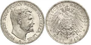 3 Марка Рейсс (старшей линии) (1778 - 1918) Серебро Heinrich XXIV, Prince Reuss of Greiz