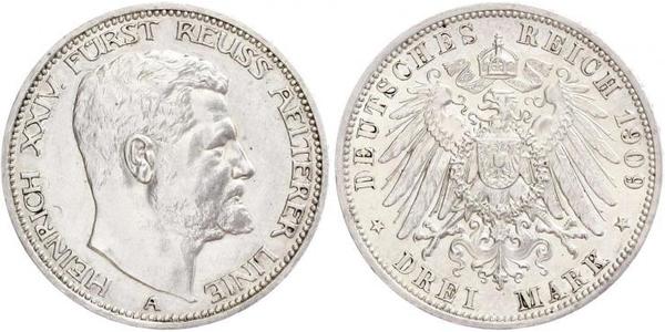 3 Марка Рейсс (старшей линии) (1778 - 1918) Серебро Heinrich XXIV, Prince Reuss of Greiz