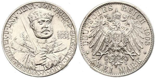 3 Марка Саксен-Веймар-Эйзенах (1809 - 1918) Серебро 