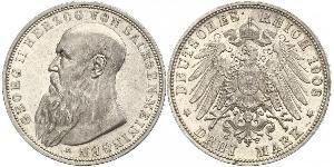 3 Марка Саксен-Мейнинген (1680 - 1918) Серебро Георг II (герцог Саксен-Мейнингена)