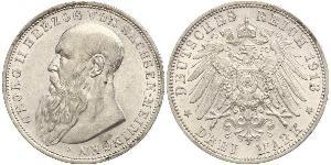 3 Марка Саксен-Мейнинген (1680 - 1918) Серебро Георг II (герцог Саксен-Мейнингена)