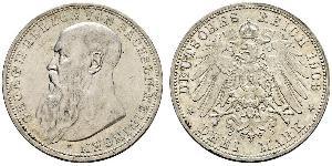 3 Марка Саксен-Мейнинген (1680 - 1918) Серебро Георг II (герцог Саксен-Мейнингена)