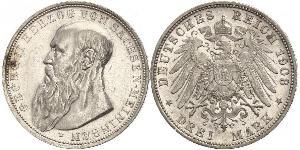 3 Марка null Срібло Georg II, Duke of Saxe-Meiningen