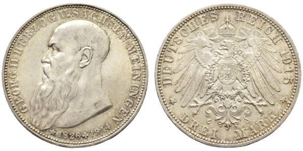 3 Марка null Срібло Georg II, Duke of Saxe-Meiningen