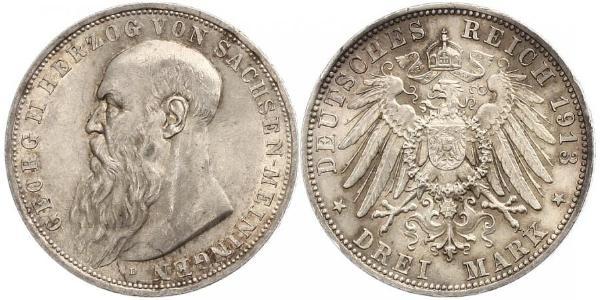 3 Марка null Срібло Georg II, Duke of Saxe-Meiningen