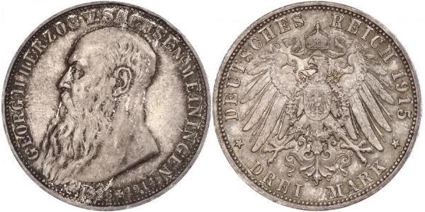 3 Марка null Срібло Georg II, Duke of Saxe-Meiningen