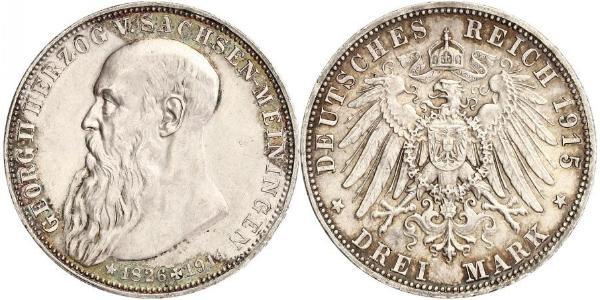 3 Марка null Срібло Georg II, Duke of Saxe-Meiningen
