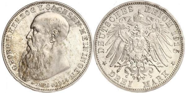 3 Марка null Срібло Georg II, Duke of Saxe-Meiningen