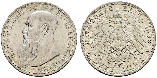 3 Марка null Срібло Georg II, Duke of Saxe-Meiningen