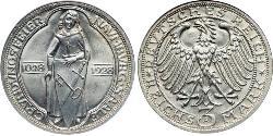 3 Марка Веймарська республіка (1918-1933) Срібло 