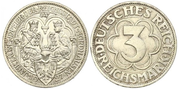 3 Марка Веймарська республіка (1918-1933) Срібло 