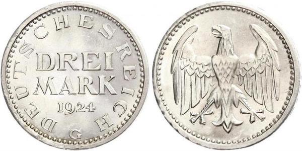 3 Марка Веймарська республіка (1918-1933) Срібло 