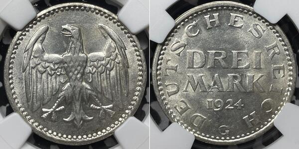 3 Марка Веймарська республіка (1918-1933) Срібло 
