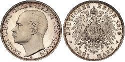 3 Марка Великое герцогство Гессен (1806 - 1918) Срібло Ernest Louis, Grand Duke of Hesse (1868 - 1937)