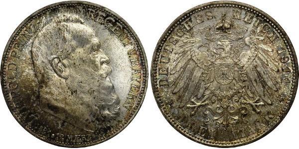 3 Марка Королівство Баварія (1806 - 1918) Срібло Otto of Bavaria (1848 – 1916)