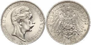 3 Марка Королівство Пруссія (1701-1918) Срібло Wilhelm II, German Emperor (1859-1941)