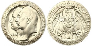 3 Марка Королівство Пруссія (1701-1918) Срібло Wilhelm II, German Emperor (1859-1941)