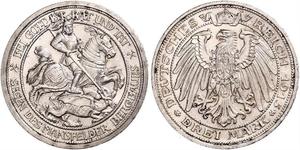 3 Марка Королівство Пруссія (1701-1918) Срібло Wilhelm II, German Emperor (1859-1941)