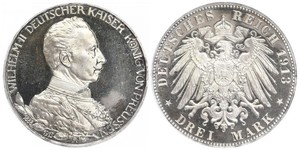 3 Марка Королівство Пруссія (1701-1918) Срібло Wilhelm II, German Emperor (1859-1941)