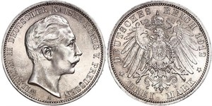 3 Марка Королівство Пруссія (1701-1918) Срібло Wilhelm II, German Emperor (1859-1941)