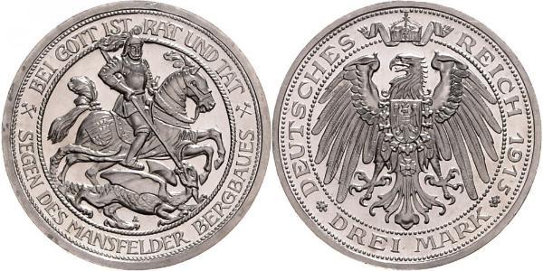 3 Марка Королівство Пруссія (1701-1918) Срібло Wilhelm II, German Emperor (1859-1941)