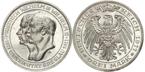 3 Марка Королівство Пруссія (1701-1918) Срібло Фрідрих Вільгельм III, король Пруссії  (1770 -1840)