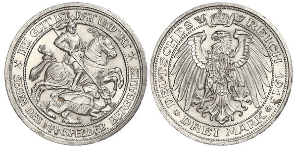 3 Марка Королівство Пруссія (1701-1918) Срібло Wilhelm II, German Emperor (1859-1941)