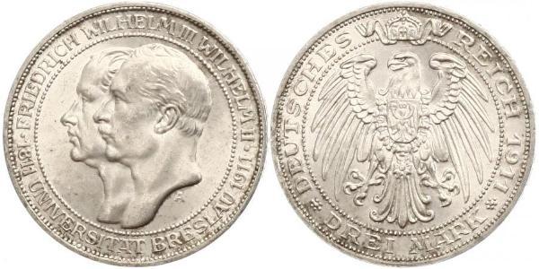 3 Марка Королівство Пруссія (1701-1918) Срібло Фрідрих Вільгельм III, король Пруссії  (1770 -1840)