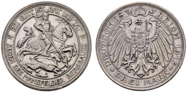 3 Марка Королівство Пруссія (1701-1918) Срібло Wilhelm II, German Emperor (1859-1941)