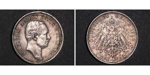 3 Марка Королівство Саксонія (1806 - 1918) Срібло Frederick Augustus III of Saxony (1865-1932)