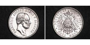 3 Марка Королівство Саксонія (1806 - 1918) Срібло Frederick Augustus III of Saxony (1865-1932)