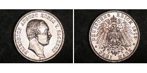 3 Марка Королівство Саксонія (1806 - 1918) Срібло Frederick Augustus III of Saxony (1865-1932)