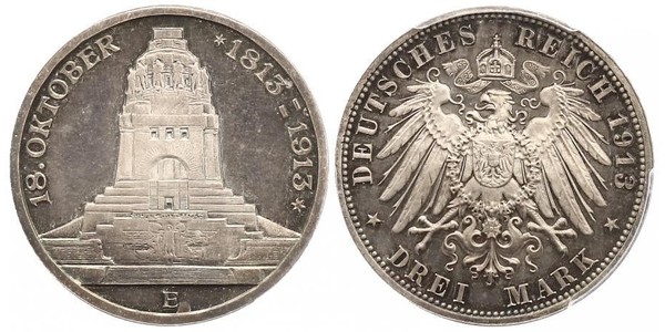 3 Марка Королівство Саксонія (1806 - 1918) Срібло 