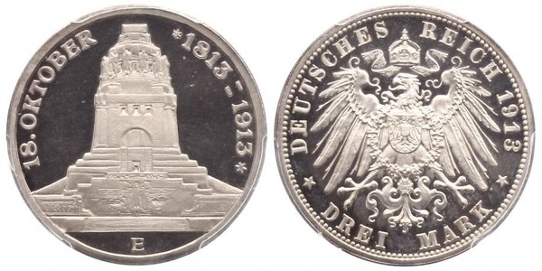 3 Марка Королівство Саксонія (1806 - 1918) Срібло 