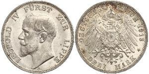 3 Марка Липпе-Детмольд (1123 - 1918) Срібло Leopold IV, Prince of Lippe